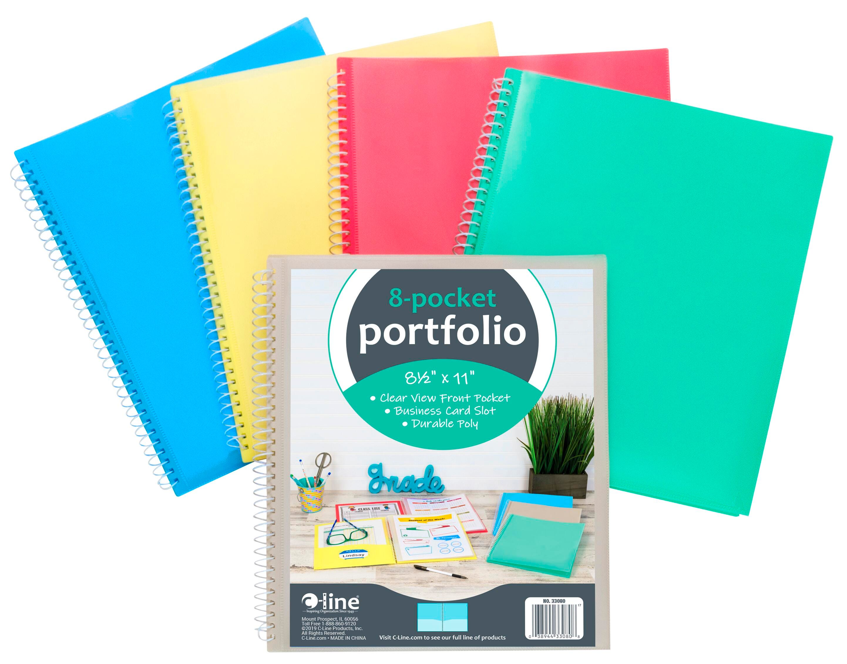 C-Line Spiral bound Poly Portfolio, Assorted Colors